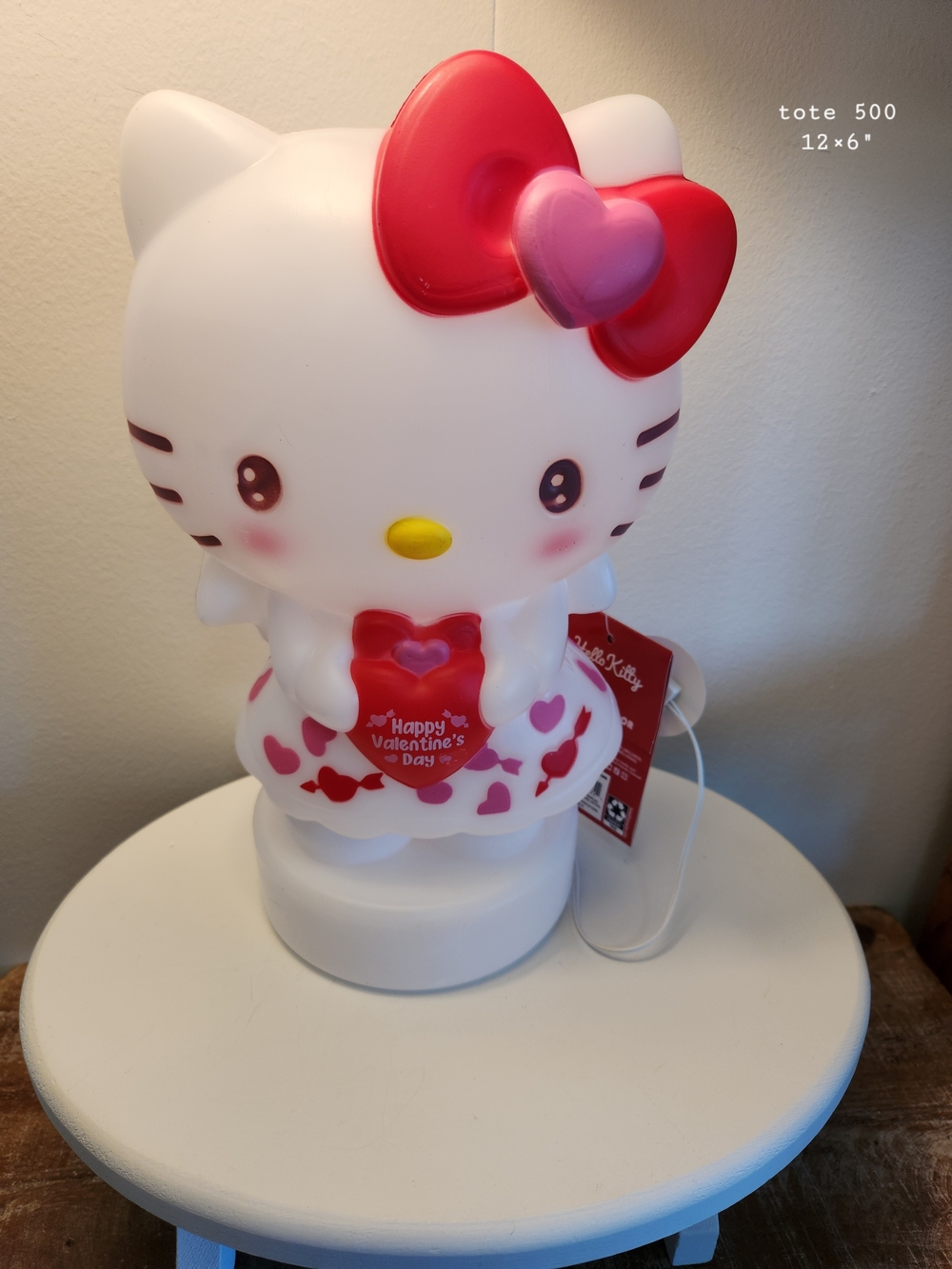 Hello Kitty Valentine Light-Up Figure - White & Pink Red Accents